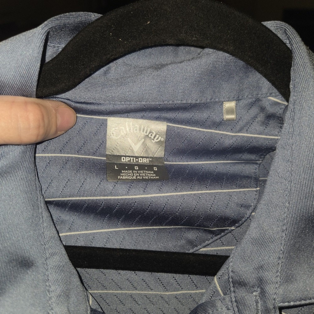 CALLAWAY OptiDry Men's Golf Shirt-(Blue Stripe) High Quality Short Sleeve In Lg - Picture 7 of 7